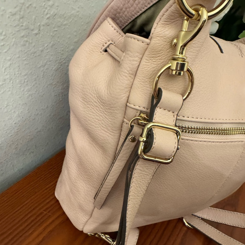 Chic Blush Leather Women's Backpack - image 10